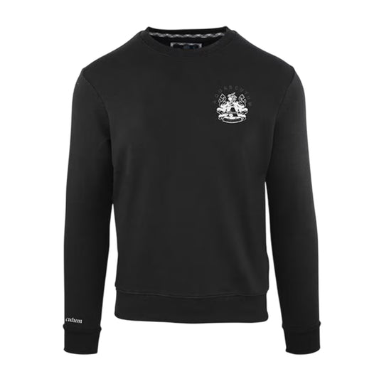 Black - Front - Aquascutum Mens Embroidered Logo Crew Neck Sweatshirt