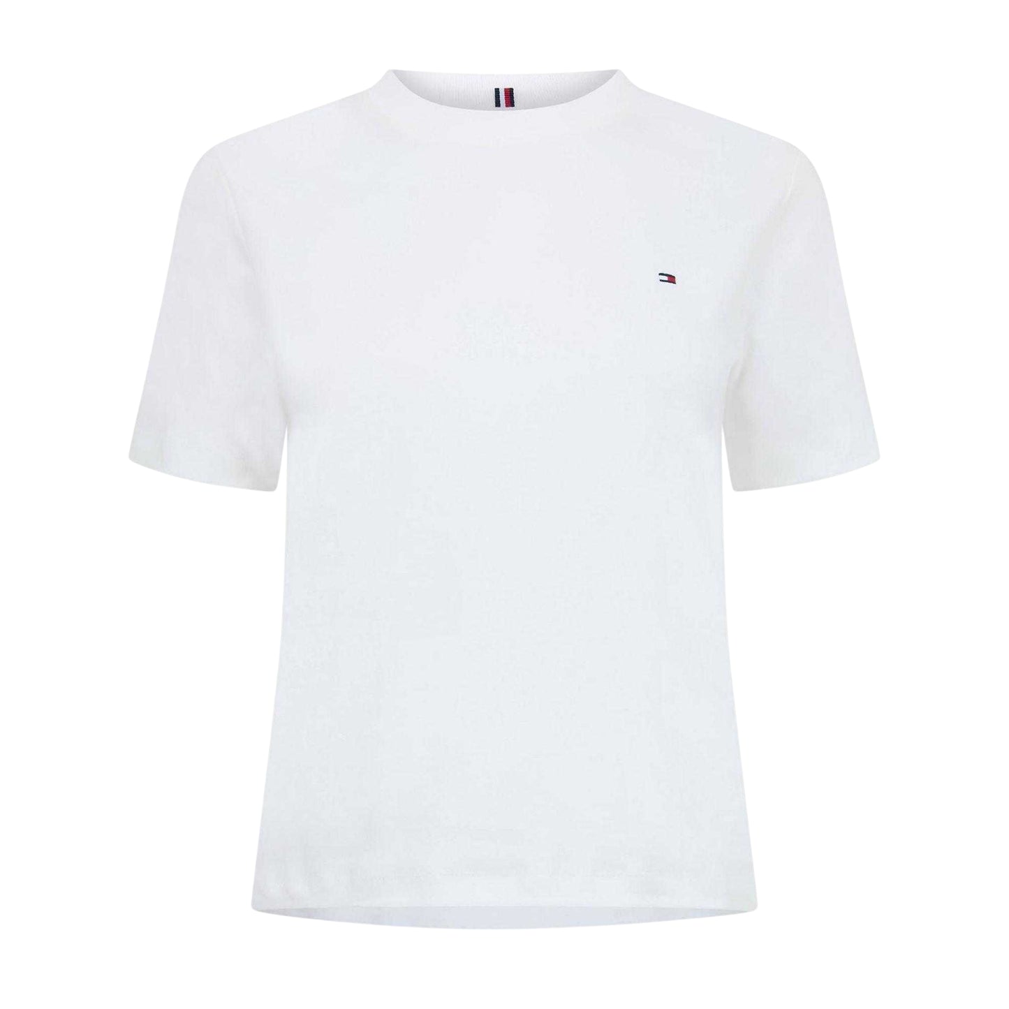 Ecru - Front - Tommy Hilfiger Womens-Ladies Logo Interlock Boxy T-Shirt