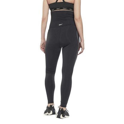 Black - Back - Reebok Womens-Ladies Lux High Waist Maternity Leggings