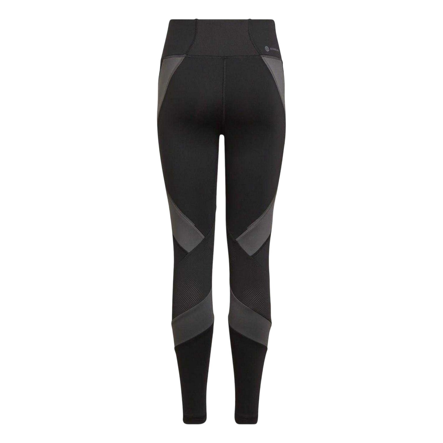 Black-Grey - Back - Adidas Girls Aeroready Tights