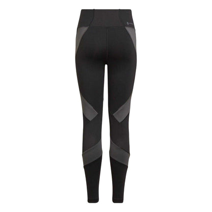 Black-Grey - Back - Adidas Girls Aeroready Tights