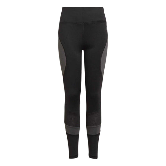 Black-Grey - Front - Adidas Girls Aeroready Tights
