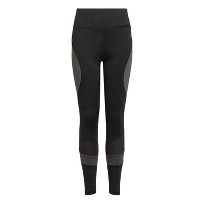 Black-Grey - Front - Adidas Girls Aeroready Tights