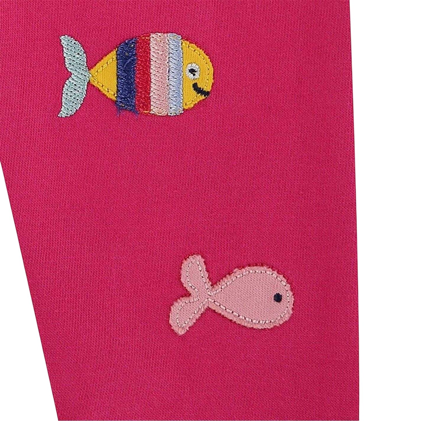 Pink - Side - Lilly & Sid Baby Girls Sealife Leggings