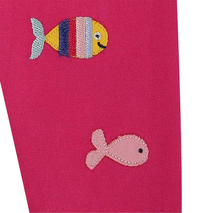 Pink - Side - Lilly & Sid Baby Girls Sealife Leggings