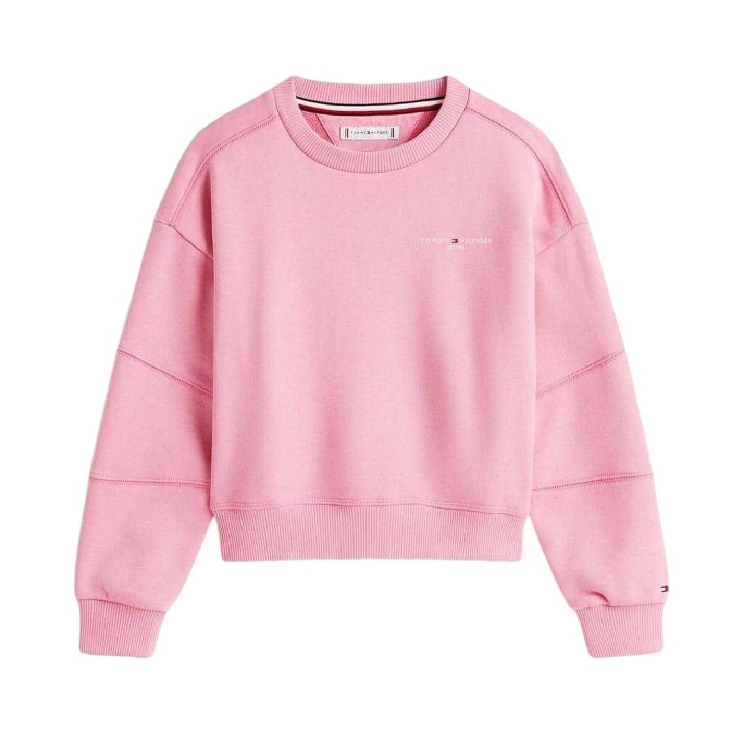 Pink - Back - Tommy Hilfiger Childrens-Kids Sweatshirt & Jogging Bottoms
