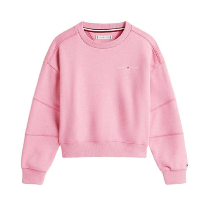 Pink - Back - Tommy Hilfiger Childrens-Kids Sweatshirt & Jogging Bottoms