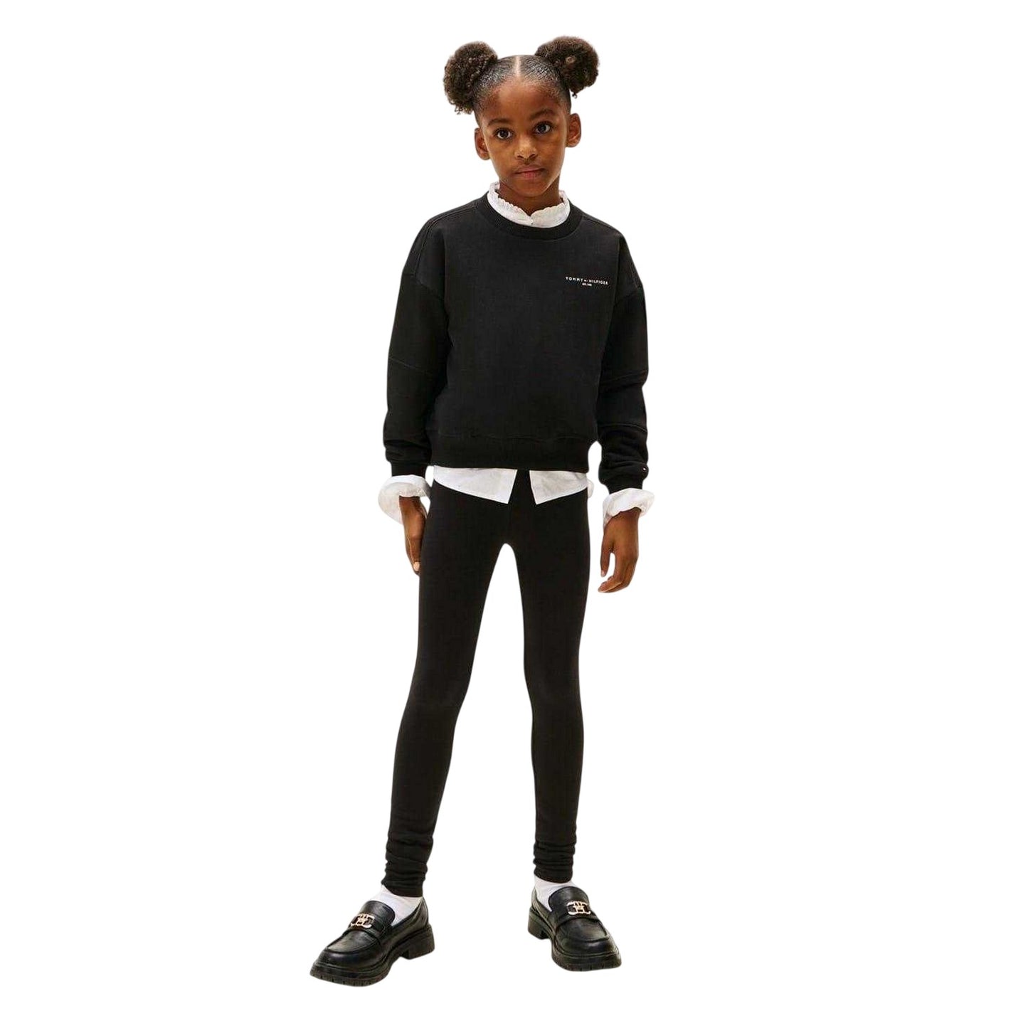 Black - Front - Tommy Hilfiger Childrens-Kids Sweatshirt & Jogging Bottoms