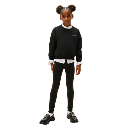 Black - Front - Tommy Hilfiger Childrens-Kids Sweatshirt & Jogging Bottoms