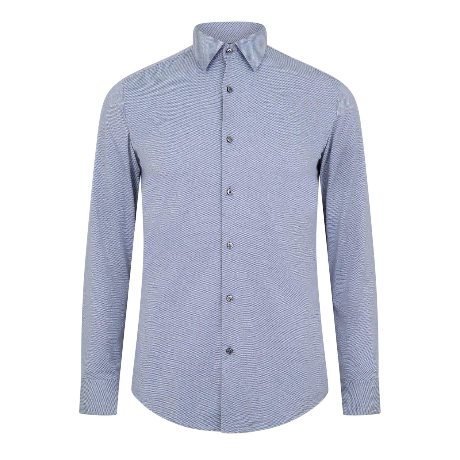 Dark Blue - Front - Boss Mens P-Hank S Cotton Kent Collar Shirt