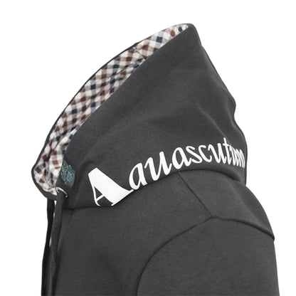 Black - Side - Aquascutum Mens London Embroidered Logo Hooded Sweatshirt