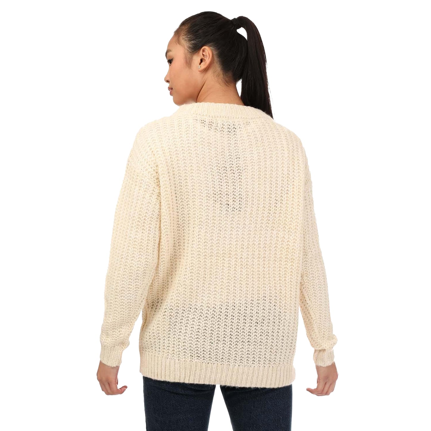 Natural - Back - Vero Moda Womens-Ladies Thunder Longline Jumper