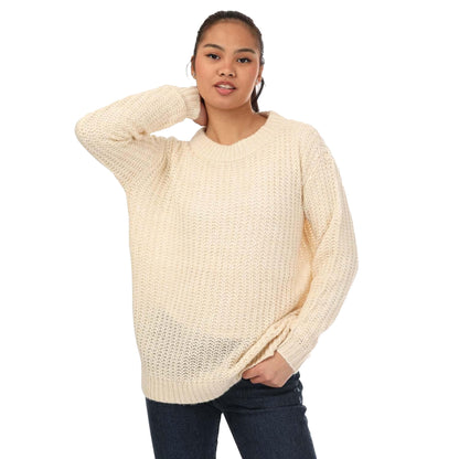 Natural - Side - Vero Moda Womens-Ladies Thunder Longline Jumper