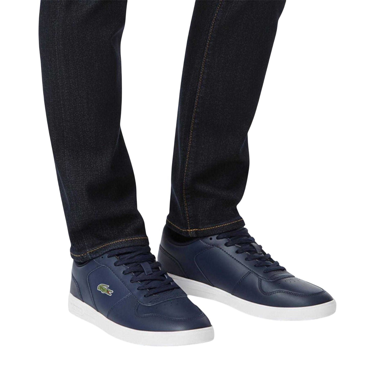 Navy-White - Lifestyle - Lacoste Mens Leather Trainers