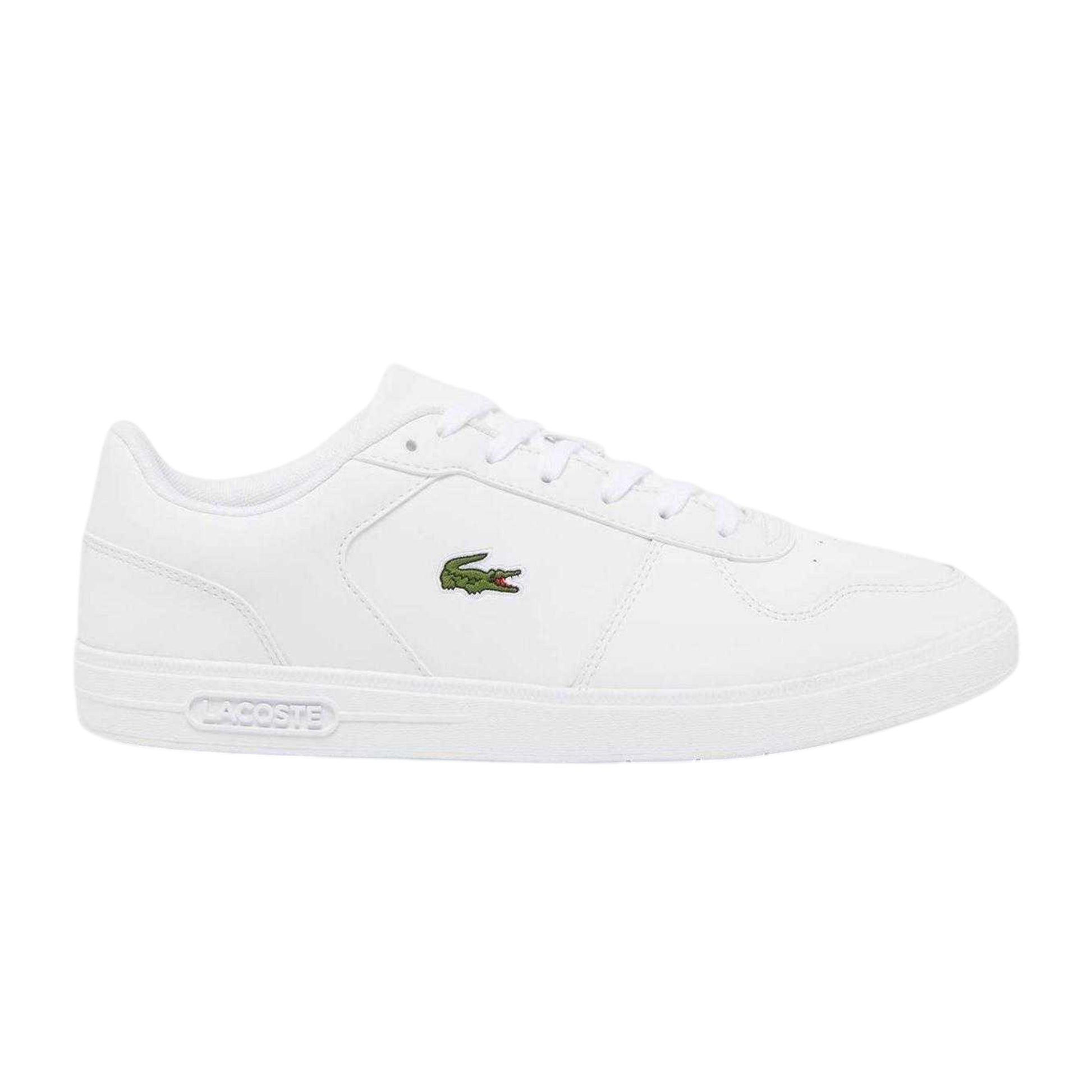 White - Front - Lacoste Mens Leather Trainers