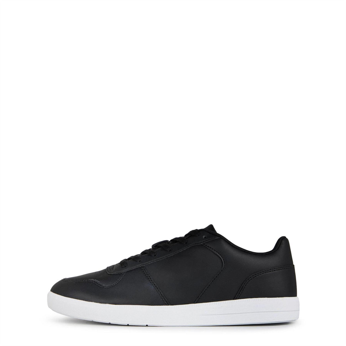 Black-White - Back - Lacoste Mens Leather Trainers