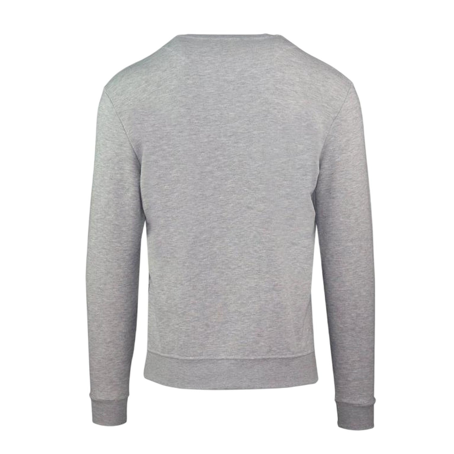 Grey - Back - Aquascutum Mens Rubberised Logo Crew Neck Long-Sleeved Sweatshirt