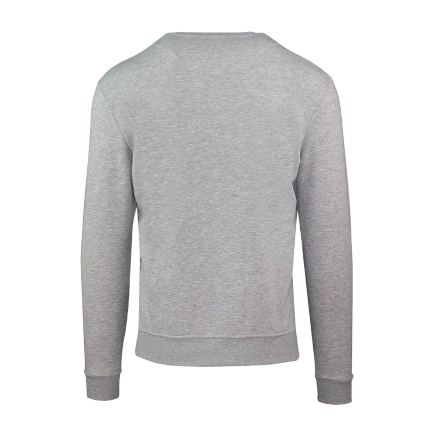 Grey - Back - Aquascutum Mens Embroidered Logo Crew Neck Long-Sleeved Sweatshirt