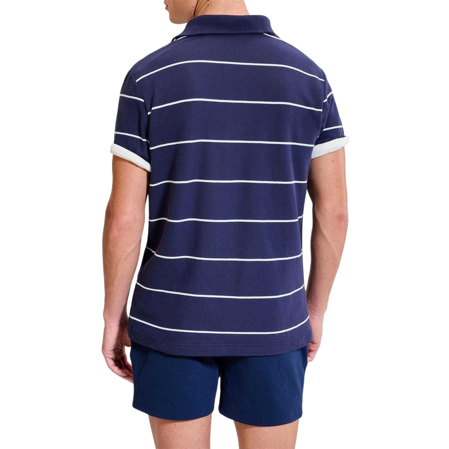 Navy - Back - Ellesse Mens Cimetta Striped Polo Shirt