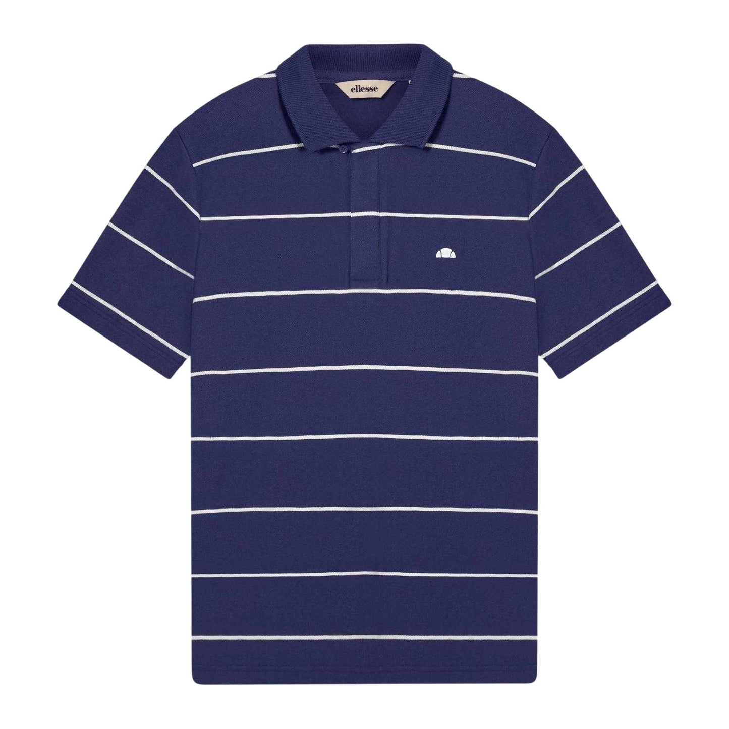 Navy - Front - Ellesse Mens Cimetta Striped Polo Shirt