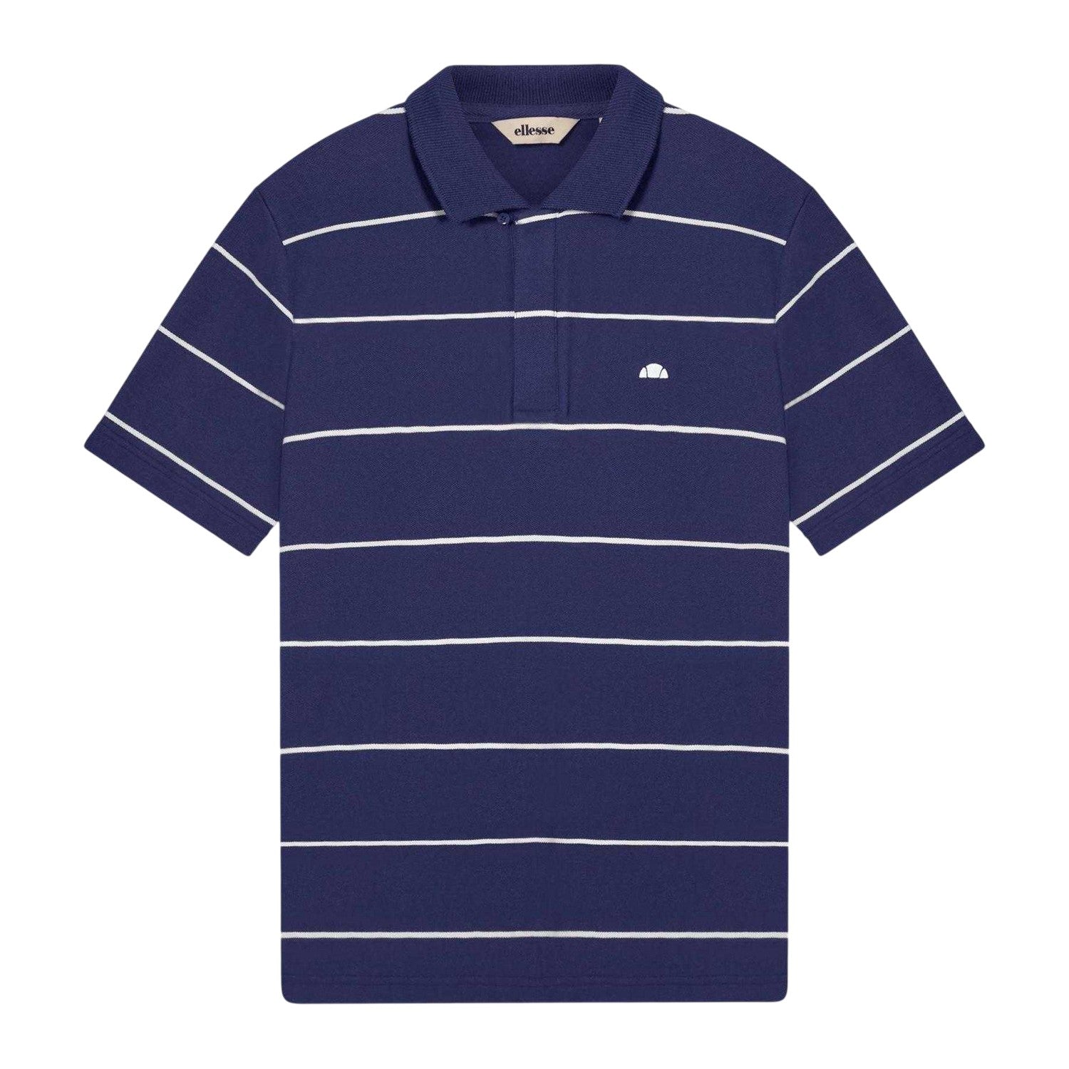 Navy - Front - Ellesse Mens Cimetta Striped Polo Shirt