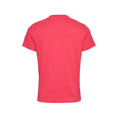 Pink - Back - Tommy Jeans Womens-Ladies Lettering Crew Neck Regular T-Shirt