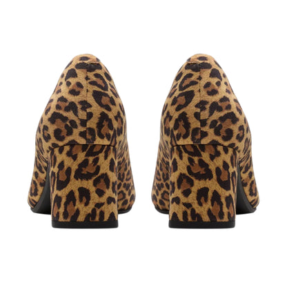 Leopard - Back - Clarks Womens-Ladies Fernie Leopard Print Court Shoes