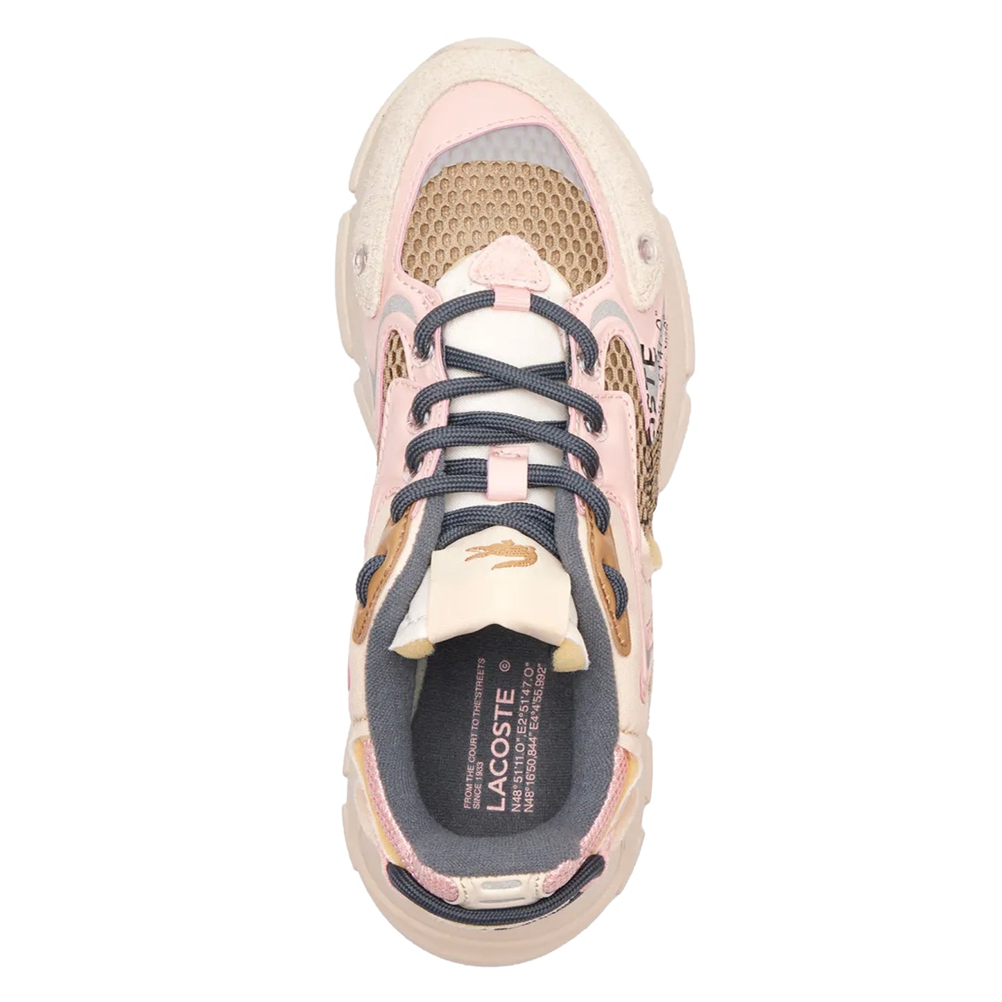 Off White - Side - Lacoste Womens-Ladies L003 Neo Leather Detailing Trainers