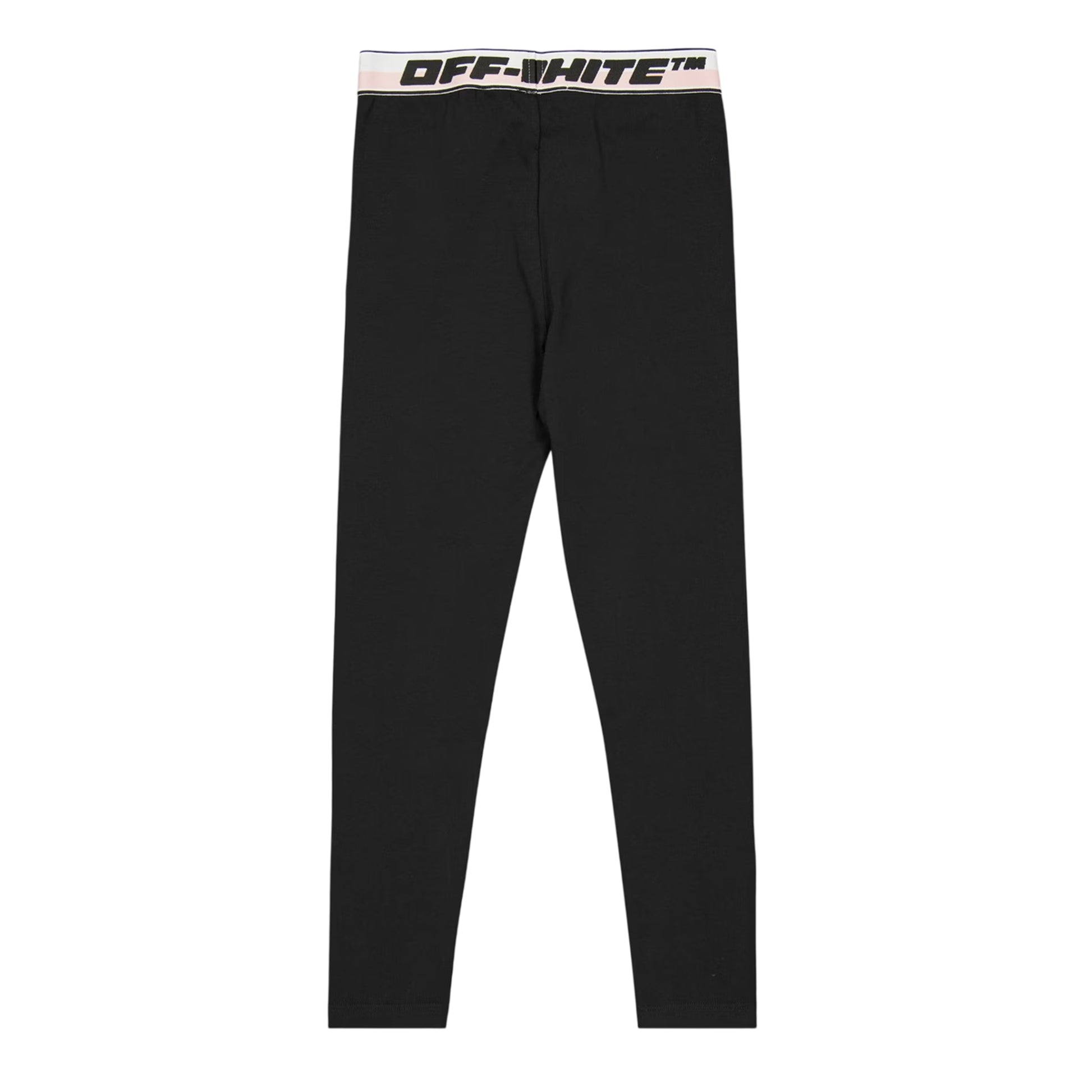 Black - Back - Off White Childrens-Kids Logo Leggings