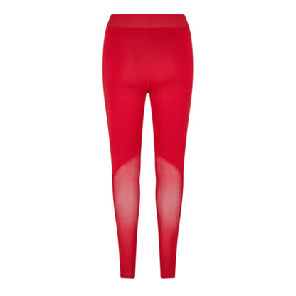Red - Back - Adidas Womens-Ladies Bar Logo Mid Rise Leggings
