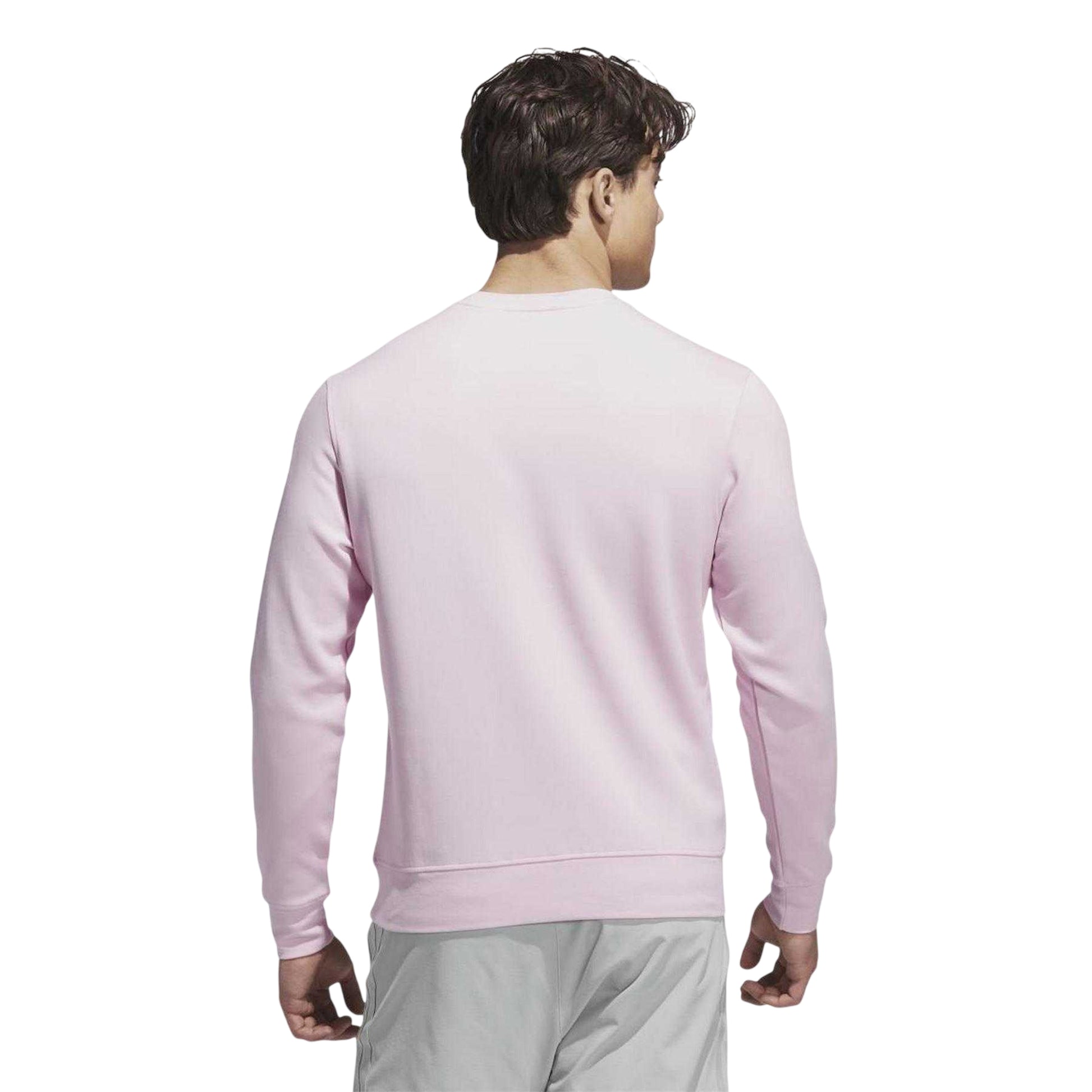 Pink - Back - Adidas Mens Core Logo Crew Neck Sweatshirt