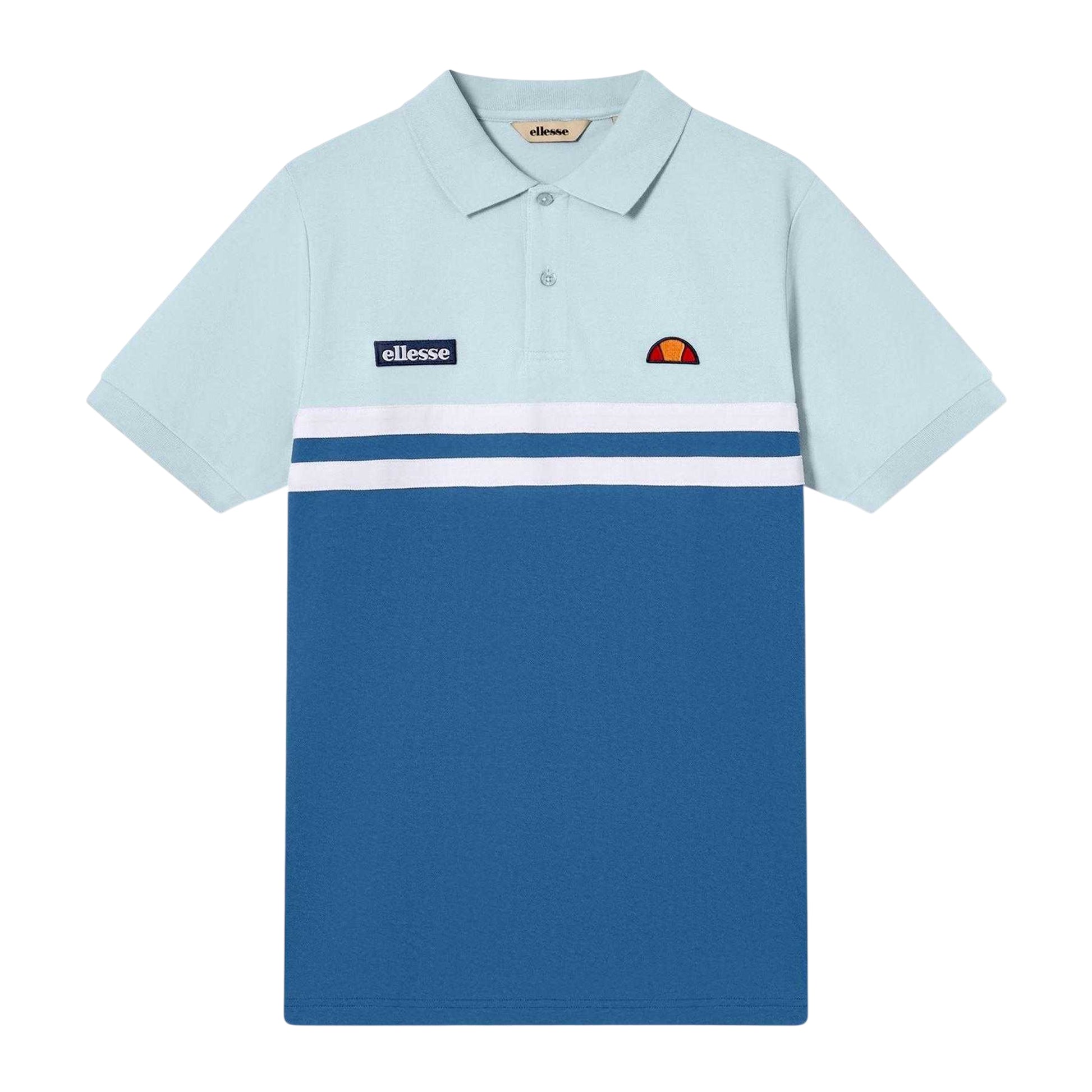 Blue-Light Blue - Front - Ellesse Mens Muccia Colour Block Polo Shirt