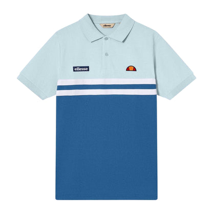 Blue-Light Blue - Front - Ellesse Mens Muccia Colour Block Polo Shirt