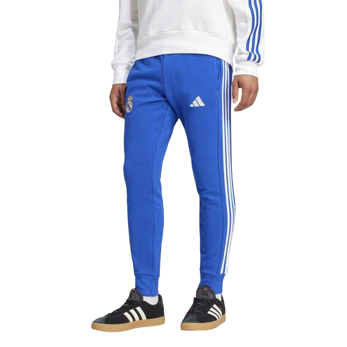 Blue - Side - Adidas Mens Real Madrid CF Tracksuit Bottoms