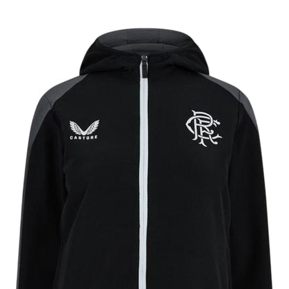 Black - Back - Castore Womens-Ladies Rangers FC Relaxed Fit Windbreaker