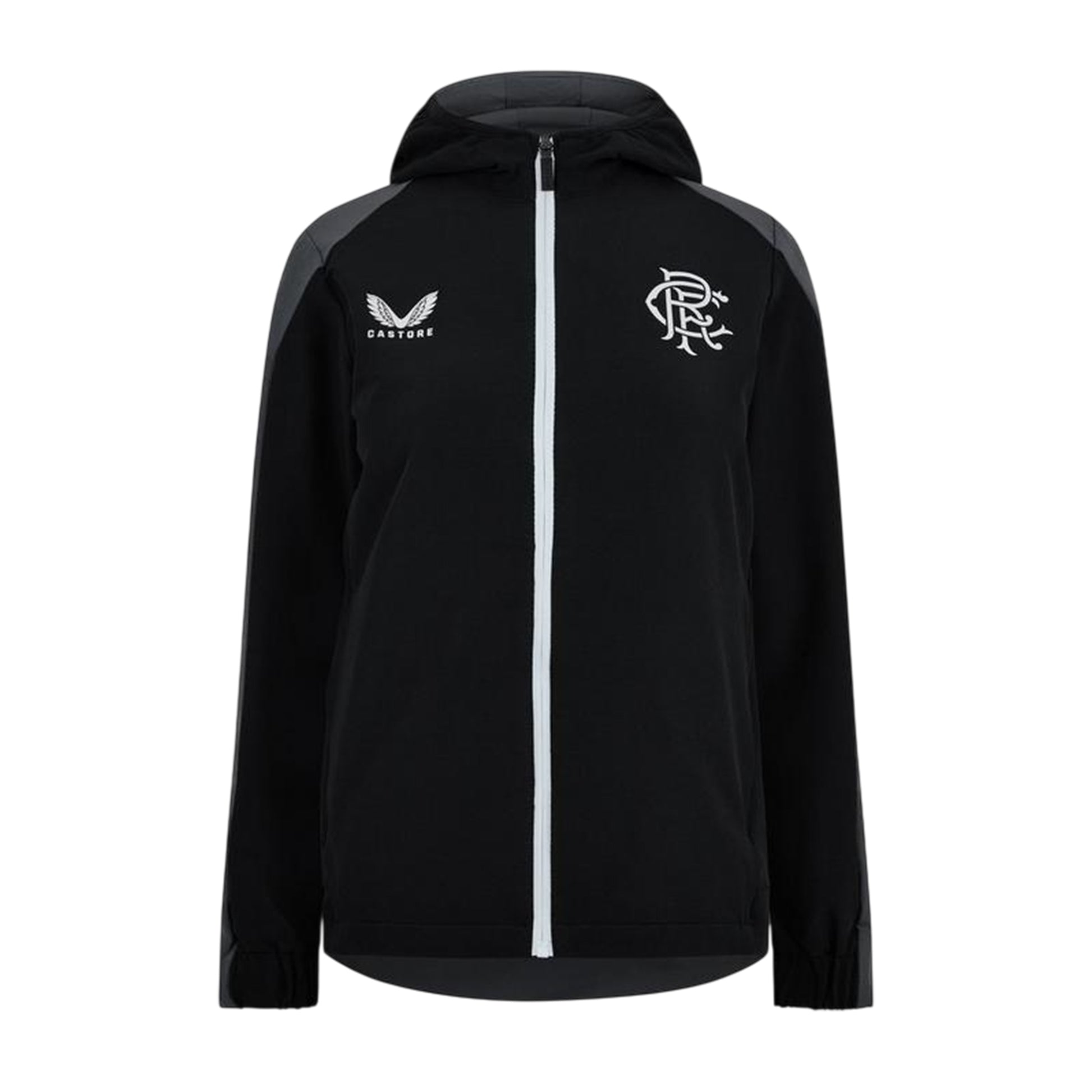 Black - Front - Castore Womens-Ladies Rangers FC Relaxed Fit Windbreaker