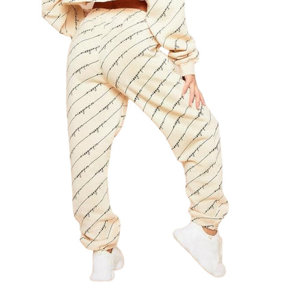 Cream - Back - Missy Empire Womens-Ladies Slogan Relaxed Fit Jogging Bottoms
