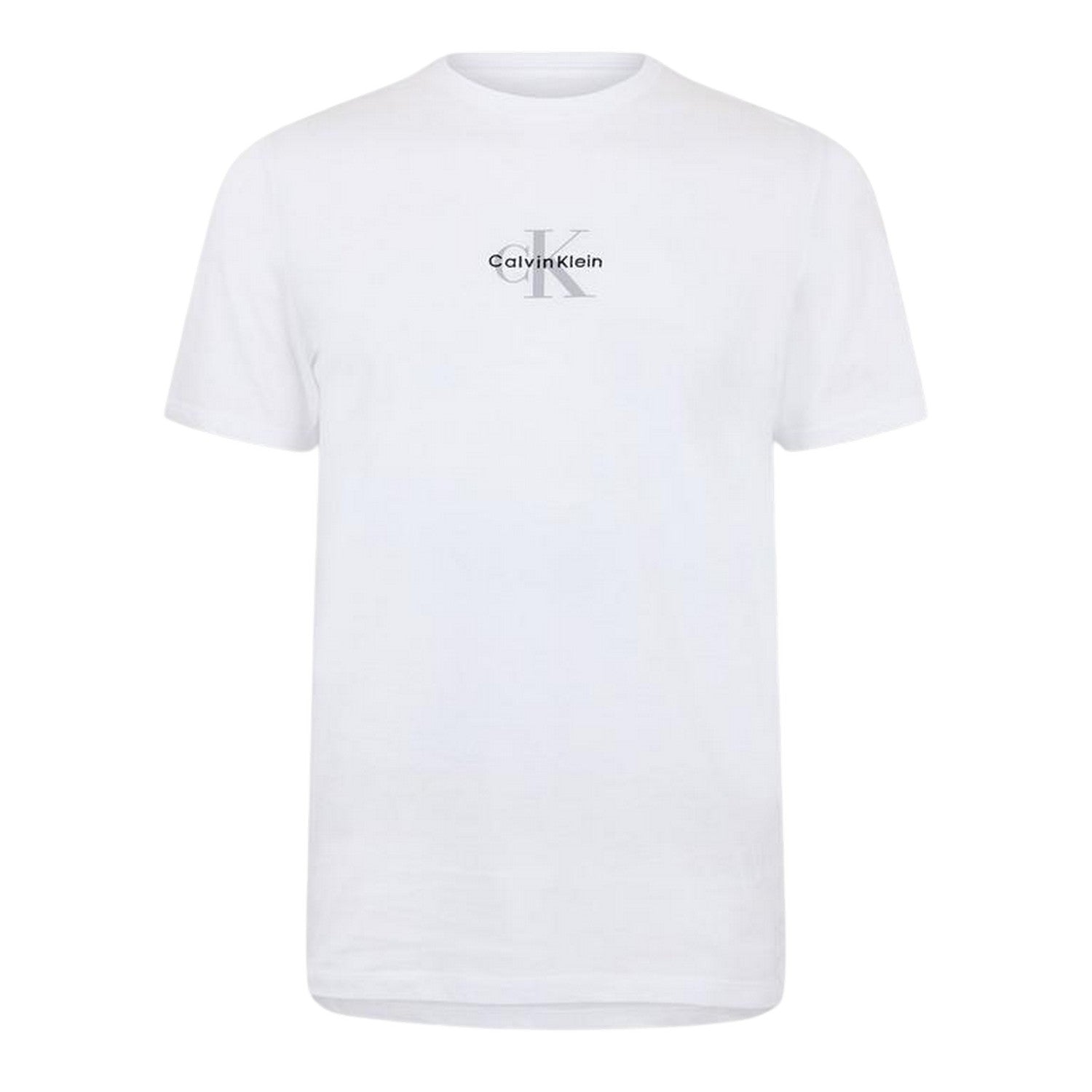 Brilliant White - Front - Calvin Klein Mens Logo Printed T-Shirt