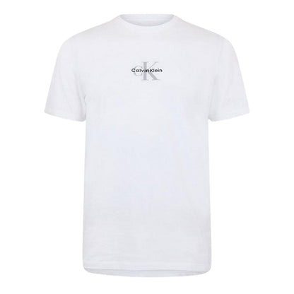 Brilliant White - Front - Calvin Klein Mens Logo Printed T-Shirt