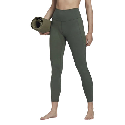Green - Lifestyle - Adidas Womens-Ladies Yoga Studio Leggings