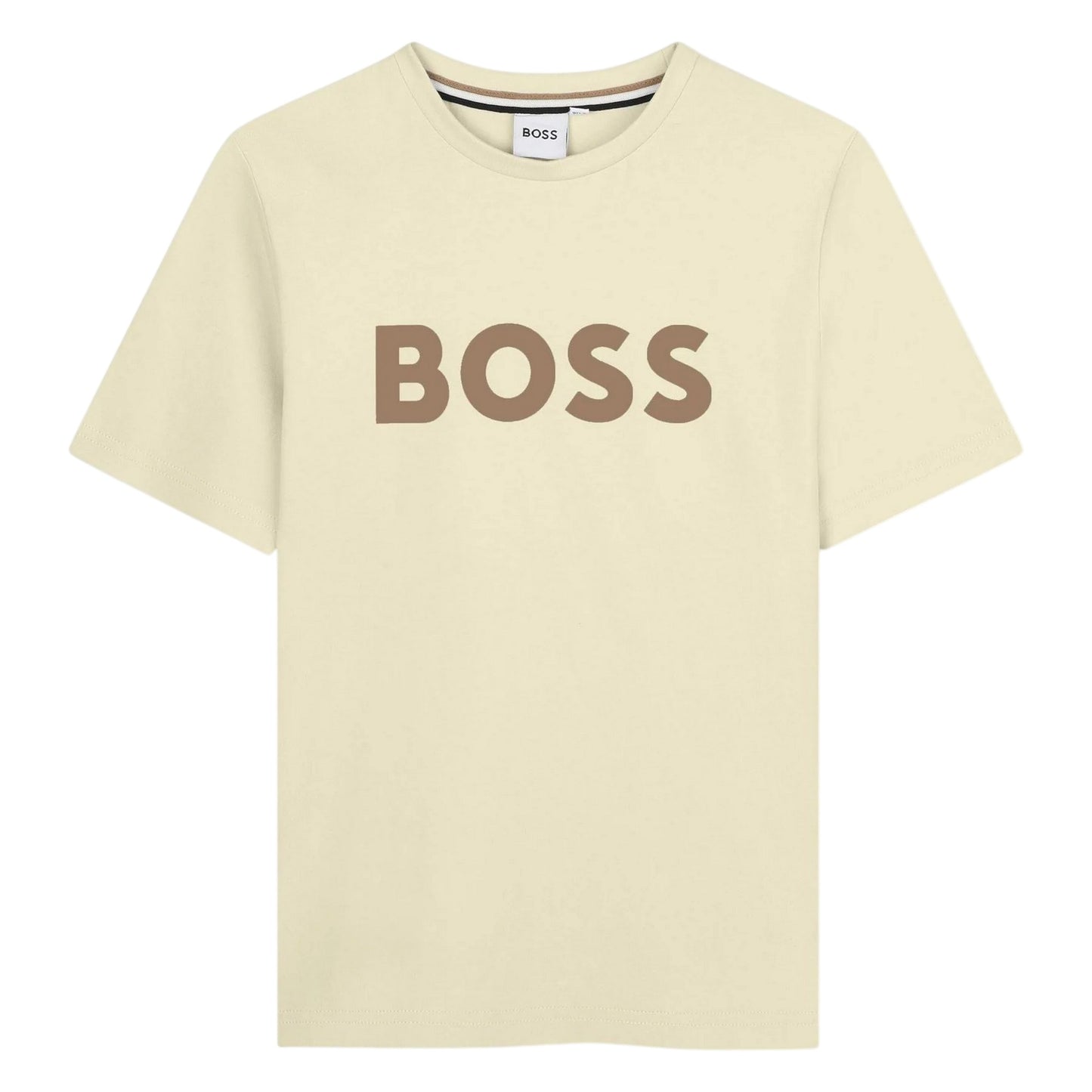 Cream - Front - Boss Childrens-Kids Logo T-Shirt
