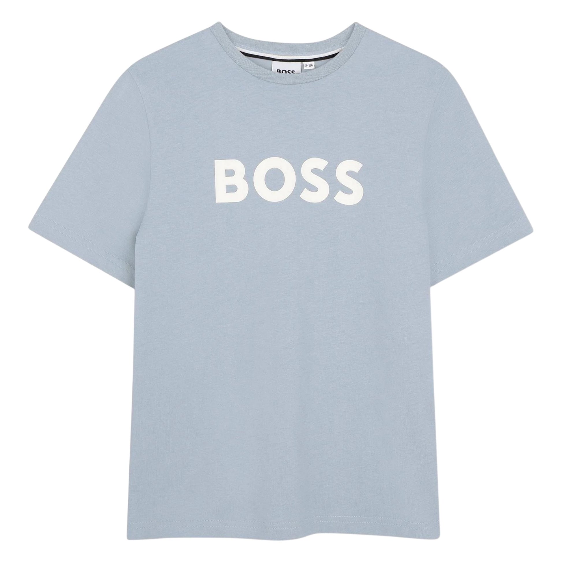 Pale Blue - Front - Boss Childrens-Kids Logo T-Shirt