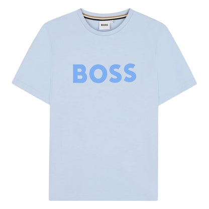 Persian Blue - Front - Boss Childrens-Kids Logo T-Shirt