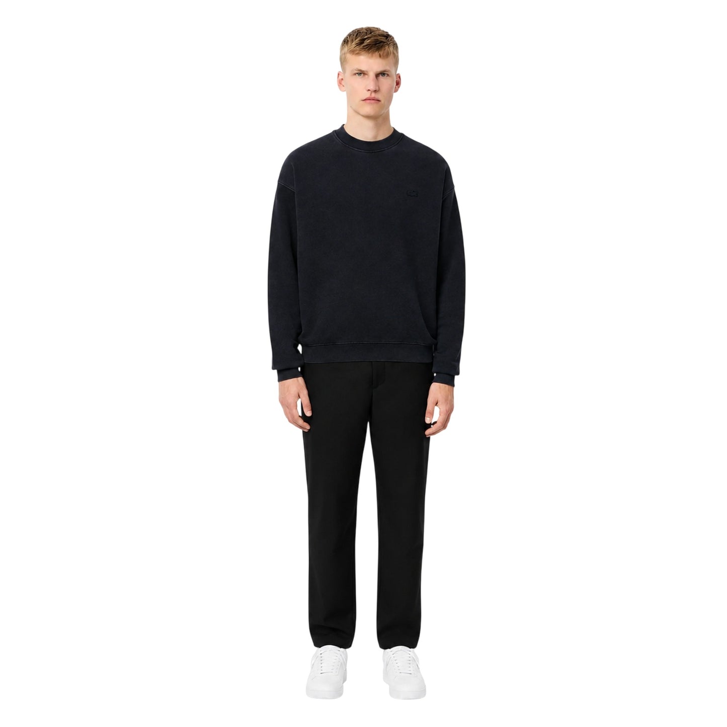 Black - Lifestyle - Lacoste Unisex Adult Washed Fleece Loose Fit Sweatshirt
