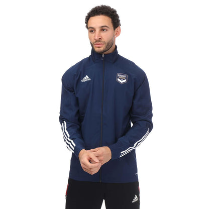 Navy - Front - Adidas Mens Bordeaux 2020-21 Pre Match Present Jacket