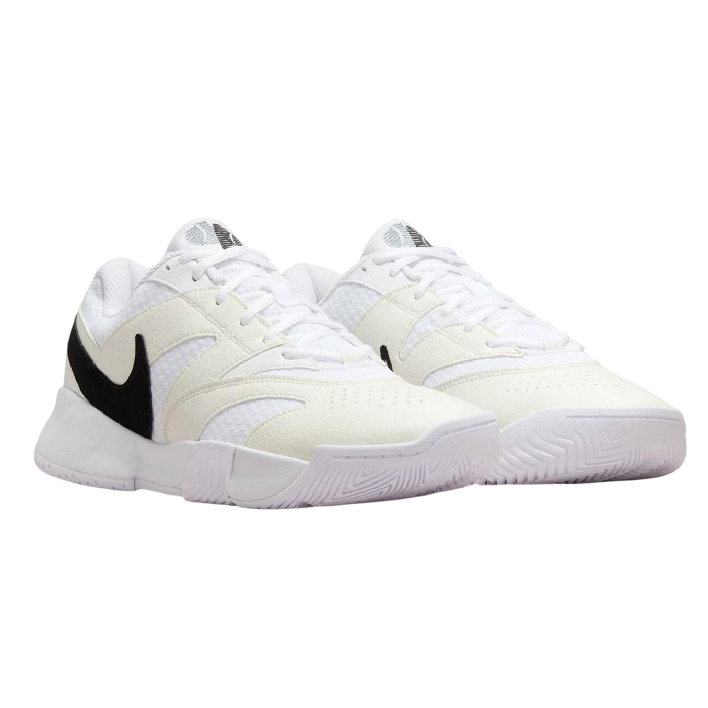 White-Black - Front - Nike Mens Court Lite 4 Tennis Shoes