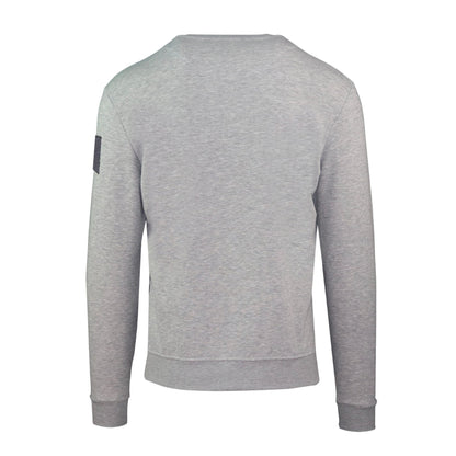 Grey - Back - Aquascutum Mens Patch Ribbed Collar Sweatshirt
