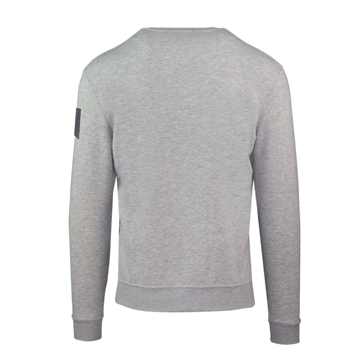 Grey - Back - Aquascutum Mens Patch Ribbed Collar Sweatshirt