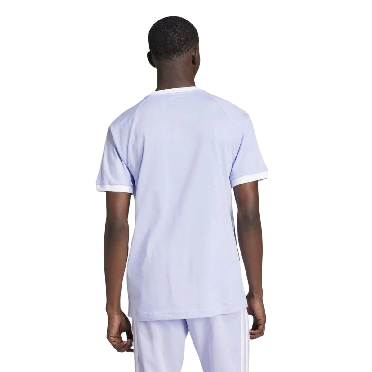 Violet - Back - Adidas Mens Classics 3 Stripes T-Shirt