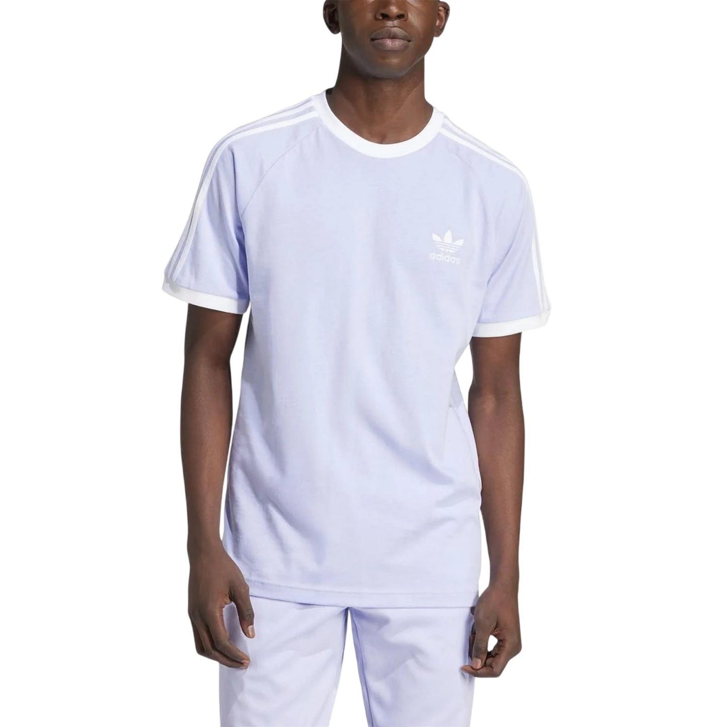 Violet - Side - Adidas Mens Classics 3 Stripes T-Shirt